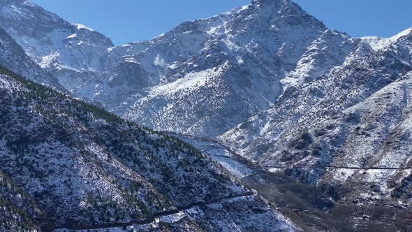 Panorama of Moroccan Landscapes with High Mountains and Trees alt