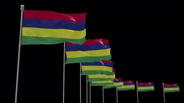 Mauritius Row Flag With Alpha