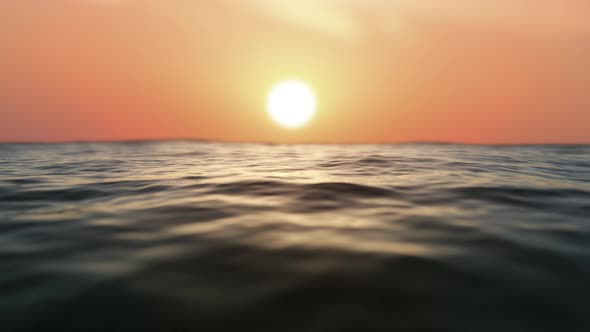 Beautiful Sun Reflecting In The Ocean Calm Sunset Sea Loop Sunrise 4k