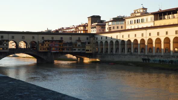 Bridge of Ponte Vecchio Over Arno River