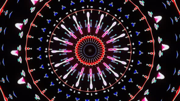 Smooth Looped Rotation of Bright Multicolored Circles with Rays 02 alt