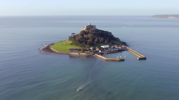 St Michael's Mount in Cornwall a Popular Tourist Attraction Island From the Air alt