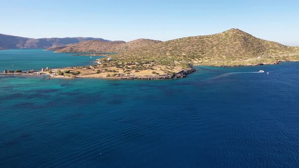 Aerial View of Spinalonga Island, Crete, Greece