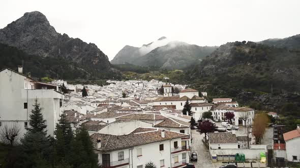Houses village street Grazalema, Cadiz province, Spain alt