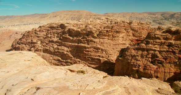 Desert Nature Landscape in Petra Jordan with Limestone Sand Rock in Middle East