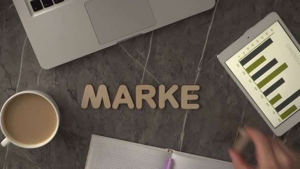 Market Business Word Puts Letters On The Table
