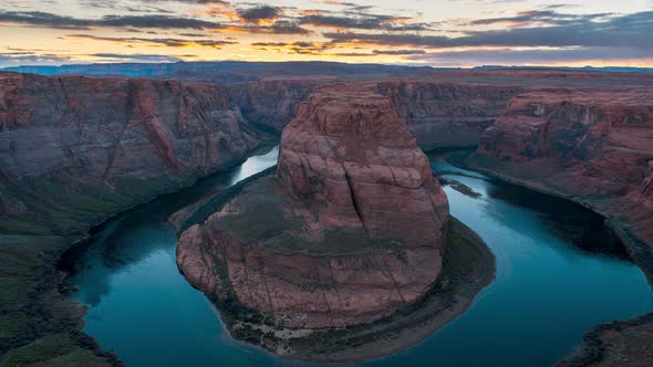 4K Timelapse of Horseshoe Bend at sunset, Arizona, USA
