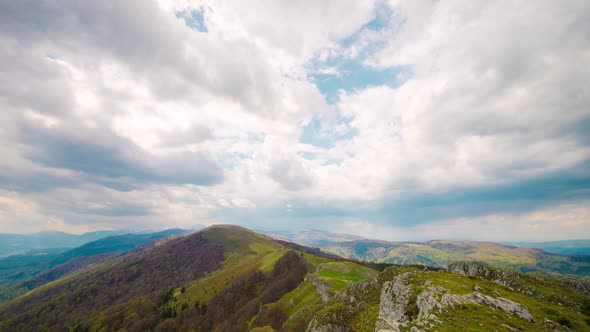 Clouds Over Mountain Ridges 4K Timelapse
