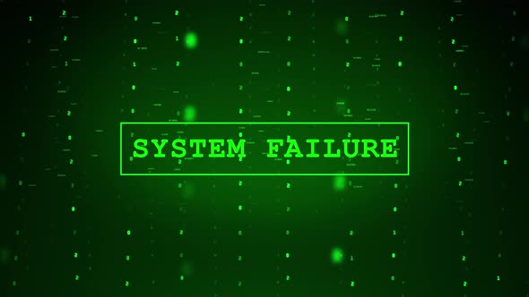 SYSTEM FAILURE error message flashing on screen . computer, hacking attack. alt