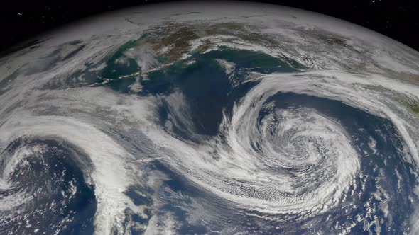 4K Hurricane storm seen from space, Motion Graphics | VideoHive