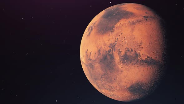 Mars planet rotation animation. alt