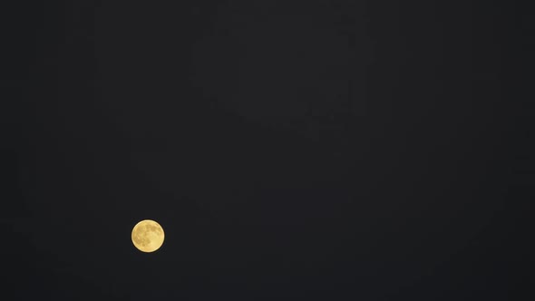 8K Full Moon Rising in Cloudless Night Sky