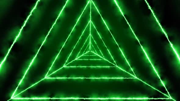 Green Fire Triangle Tunnel Animated Background alt