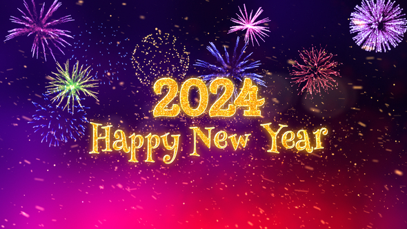 Happy New Year 2024 Greetings With Fireworks