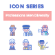 92 Professions Men Diversity Icons | Indigo Series