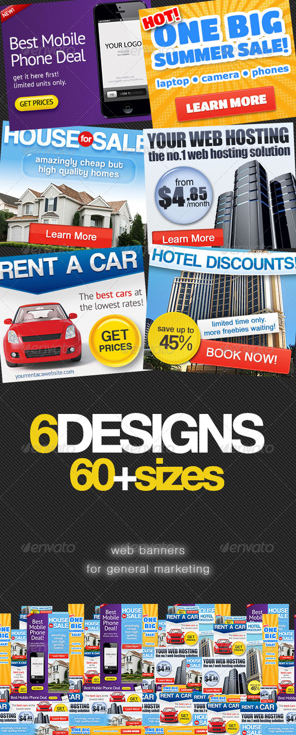 6 Web Banner Ads Bundle 1.0 - Banners & Ads Web Elements