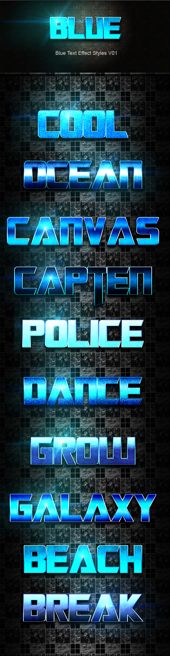 Blue Text Effect Styles V01