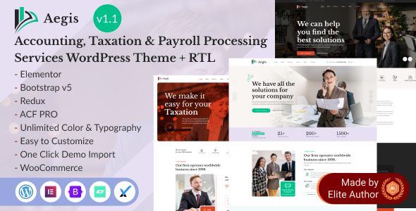 Aegis – Accounting & Payroll Processing Services WordPress Theme