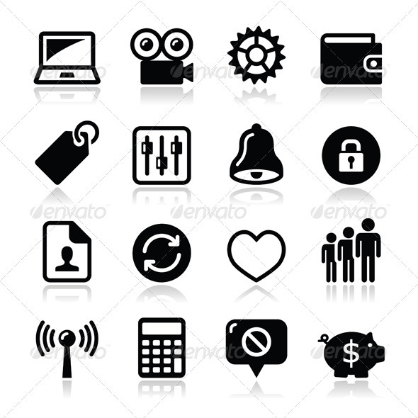 Web Internet Icons Set - Vector - Web Technology