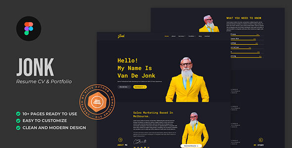 Jonk - Resume CV & Portfolio Figma Template