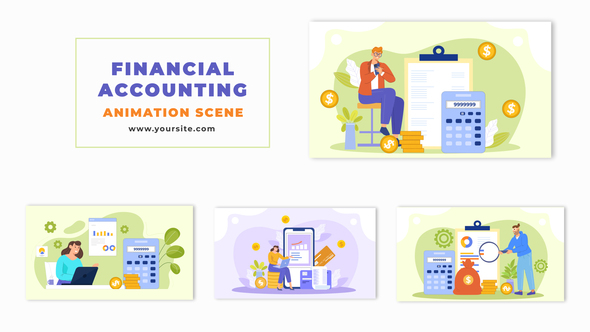 Financial Accounting Cartoon Design Character Animation Scene