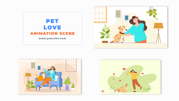 Pet Lover Flat Vector 2D Animation Scene