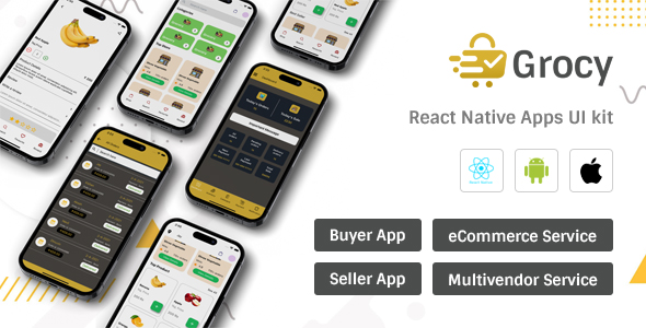 Grocy – React Native Multi-vendor Ecommerce App UI Kit