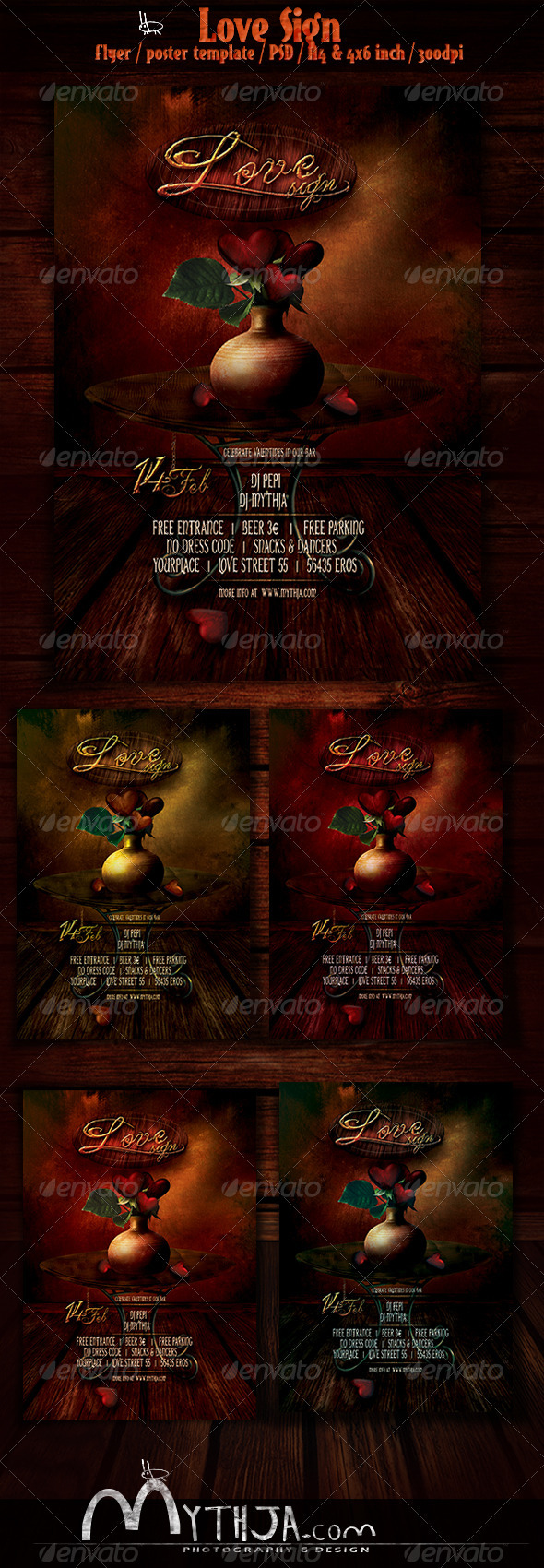 Love Sign - Valentines Flyer/Poster Template - Events Flyers