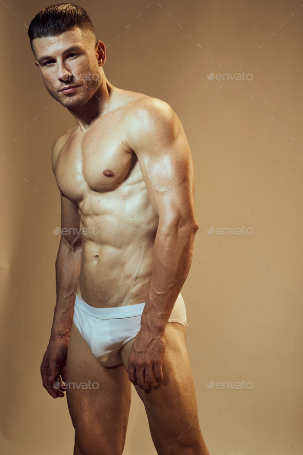 Full body image of male bodybuilder. Stock Photo