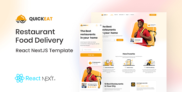 QuickEat - React Restaurant Food Delivery NextJS Template