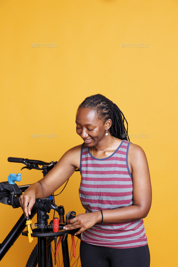 Woman Preparing for Bike Maintenance