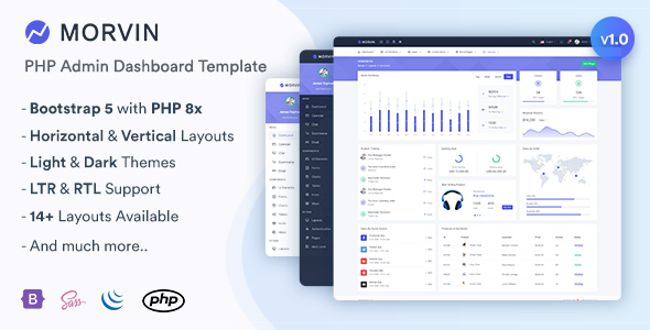 [DOWNLOAD]Morvin - PHP Admin & Dashboard Template