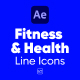 Fitness &amp; Health Line Icons For After Effects - VideoHive Item for Sale