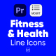 Fitness &amp; Health Line Icons For Premiere Pro - VideoHive Item for Sale
