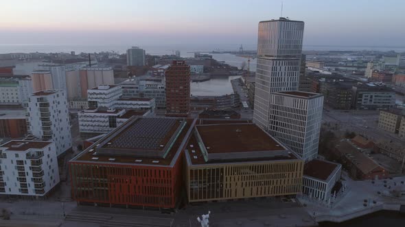 Office Buildings Aerial View in Malmö, Sweden