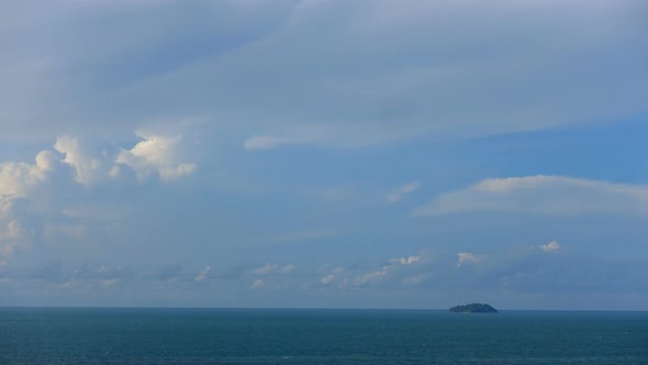 Beautiful tropical beach sea ocean with blue sky and white cloud alt