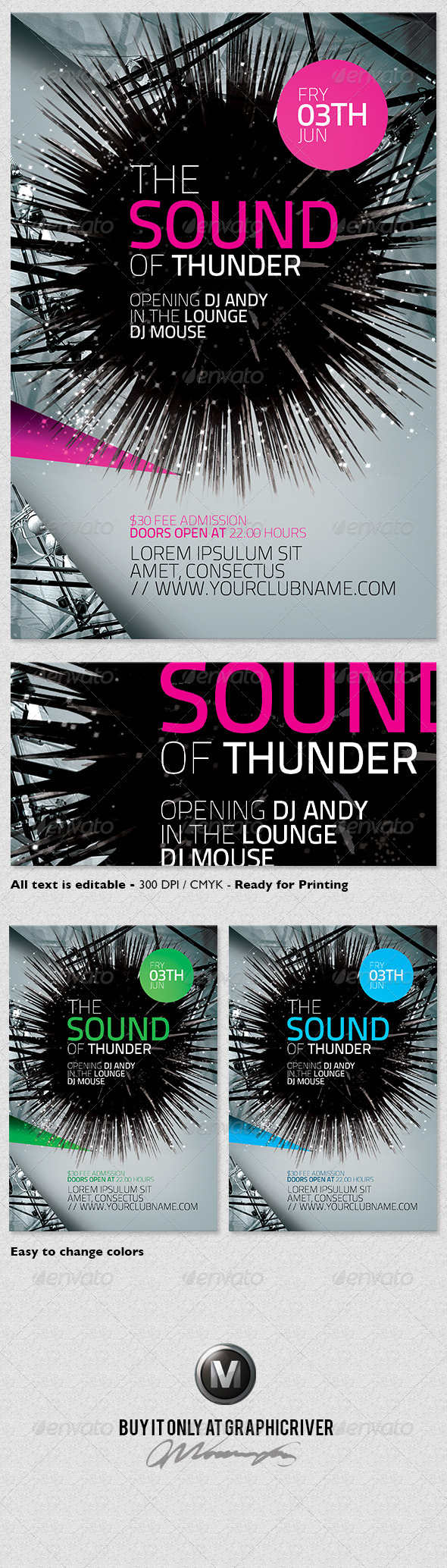 Futuristic Flyer Template Vol.01 - Clubs & Parties Events