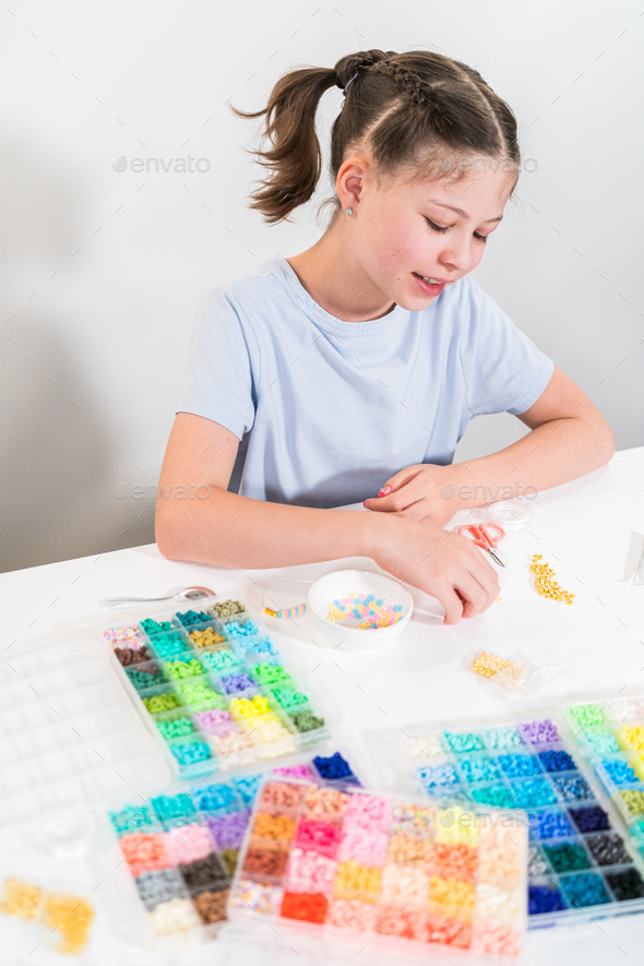 Colorful Clay Beads Set for Creative Kids' Bracelet Making Stock Photo by  arina-habich