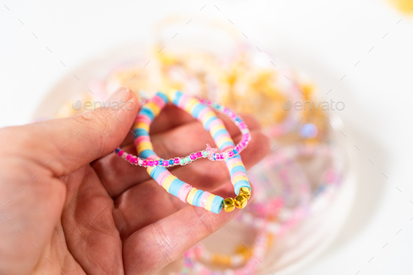 Colorful Clay Beads Set for Creative Kids Bracelets Stock Photo by  arina-habich
