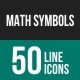Math Symbols Line Icons