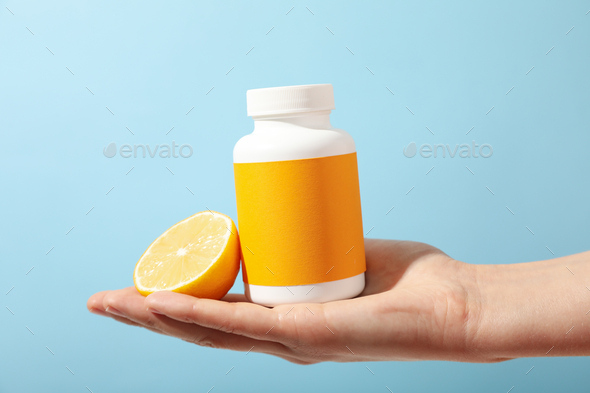 Vitamin C in a bottle in the form of tablets. Stock Photo by AtlasComposer