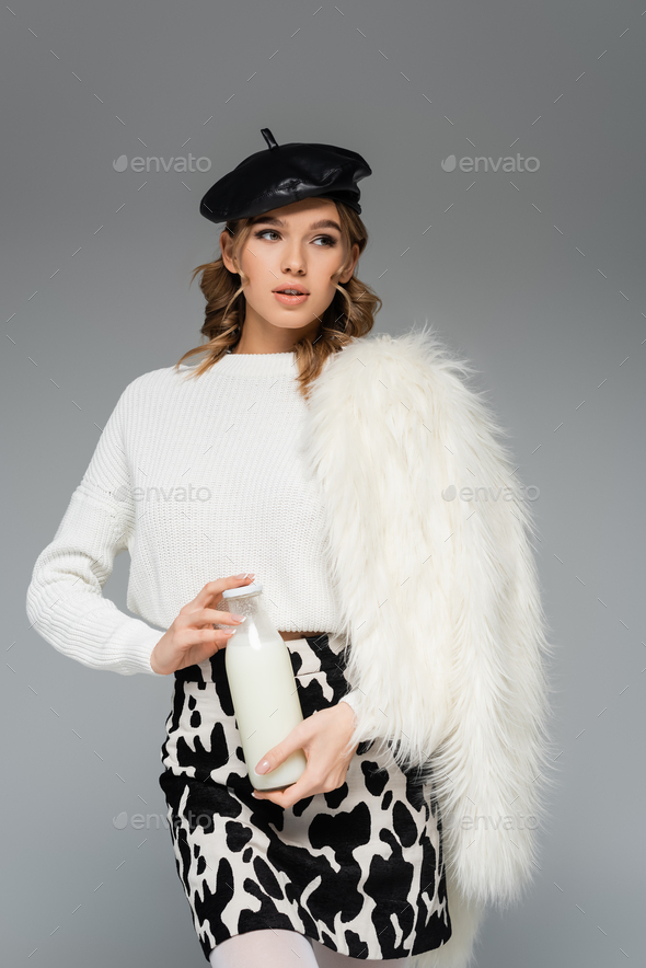 Fluffy cow hotsell print skirt