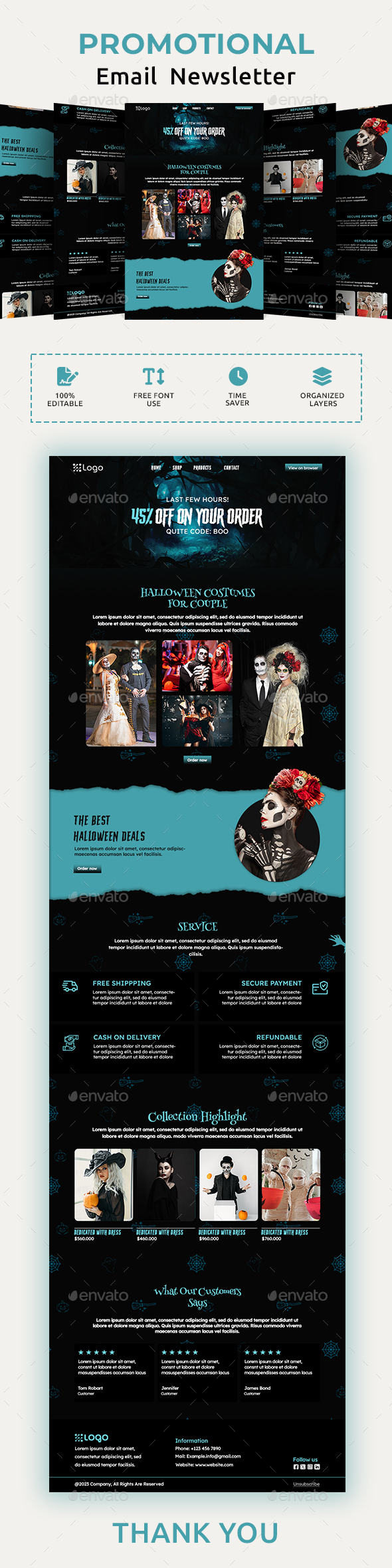 [DOWNLOAD]Halloween Email Newsletter PSD Template
