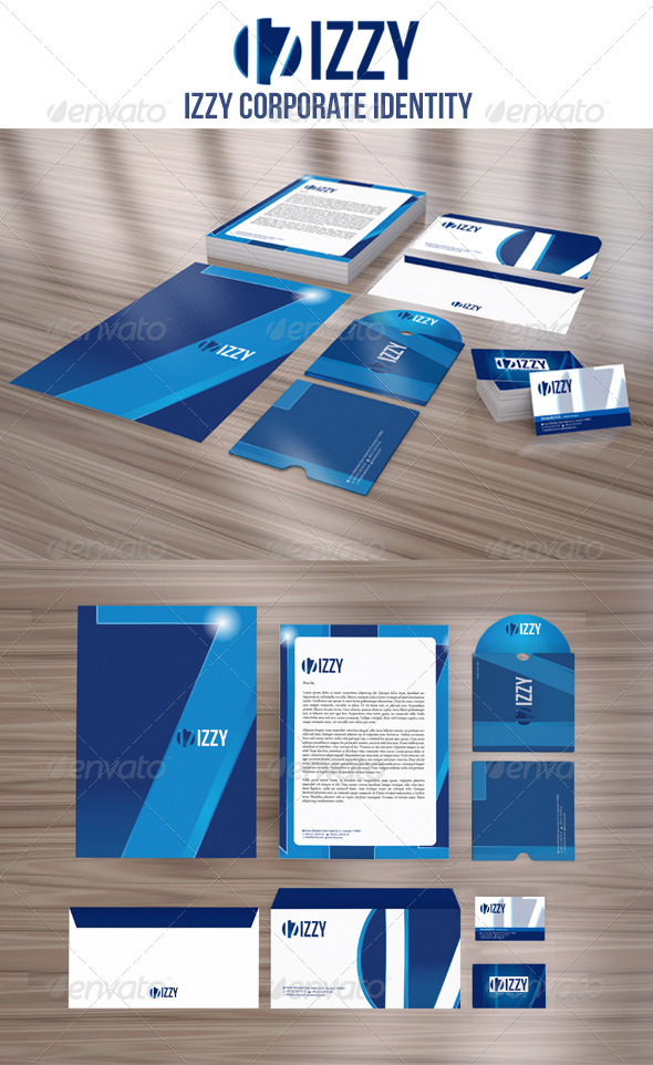 IZZY Corporate Identity Package - Stationery Print Templates