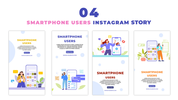 Animated Character Design Mobile Users Instagram Story