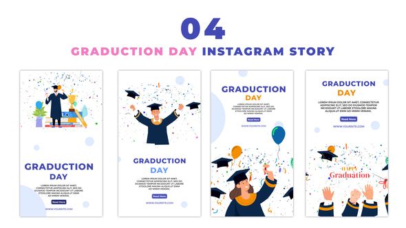 Graduation Day Cartoon Character Animation Instagram Story