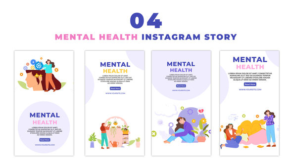 Vector Mental Health Scene Instagram Story