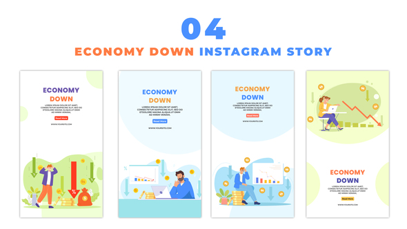 Stock Market Crash Flat Vector Animated Instagram Story