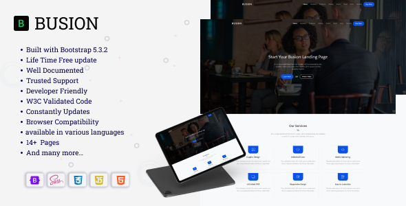 Busion - Bootstrap 5.3.2 Responsive Landing Template