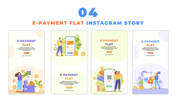 Flat Vector E-Payment Animation Instagram Story